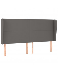 Testiera ad Orecchio Grigio 203x23x118/128cm in Similpelle 2