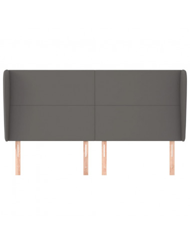 Testiera ad Orecchio Grigio 203x23x118/128cm in Similpelle