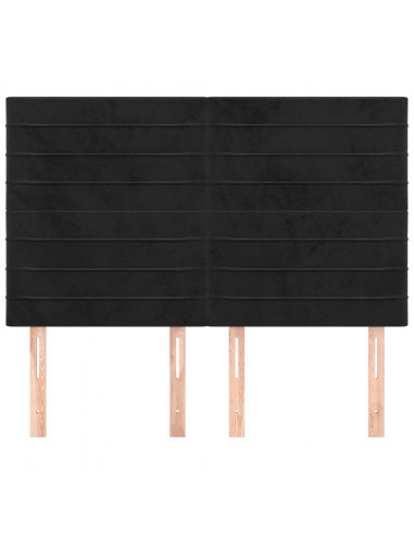 Testiere 4 pz Nere 72x5x78/88 cm in Velluto