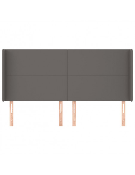 Testiera ad Orecchio Grigio 203x16x118/128 cm in Similpelle