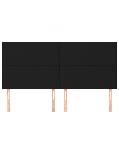 Testiere 4 pz Nero 100x5x78/88 cm in Tessuto