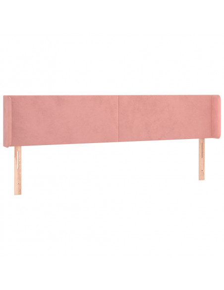Testiera ad Orecchio Rosa 183x16x78/88 cm in Velluto