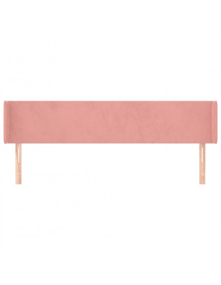 Testiera ad Orecchio Rosa 183x16x78/88 cm in Velluto