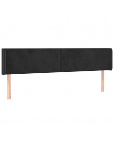 Testiera ad Orecchio Nera 203x16x78/88 cm in Velluto 2