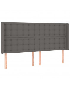 Testiera ad Orecchio Grigio 203x16x118/128 cm in Similpelle 2