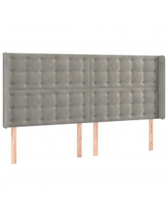 Testiera ad Orecchio Grigio Chiaro 203x16x118/128 cm in Velluto 2