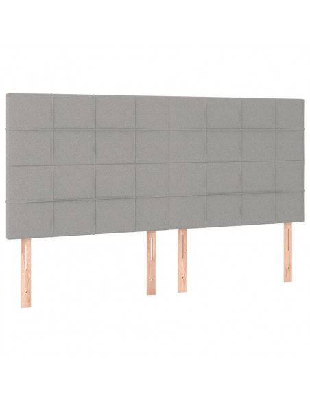 Testiere 4 pz Grigio Chiaro 100x5x78/88 cm in Tessuto