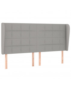 Testiera ad Orecchio Grigio Chiaro 203x23x118/128 cm in Tessuto 2