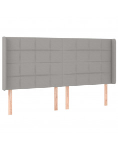 Testiera ad Orecchio Grigio Chiaro 203x16x118/128 cm in Tessuto 2