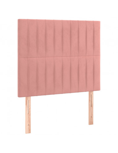 Testiera 2 pz Rosa 80x5x78/88 cm in Velluto
