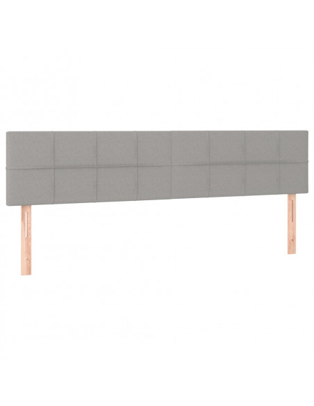 Testiere 2 pz Grigio Chiaro 100x5x78/88 cm in Tessuto