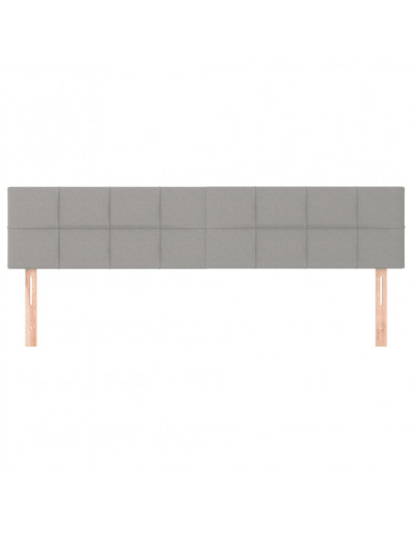 Testiere 2 pz Grigio Chiaro 100x5x78/88 cm in Tessuto