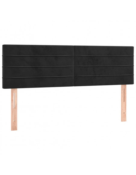 Testiere 2 pz Nere 72x5x78/88 cm in Velluto