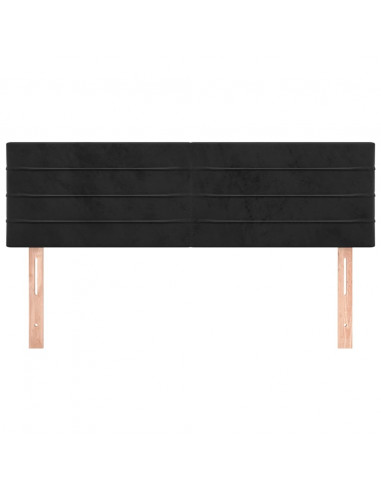 Testiere 2 pz Nere 72x5x78/88 cm in Velluto