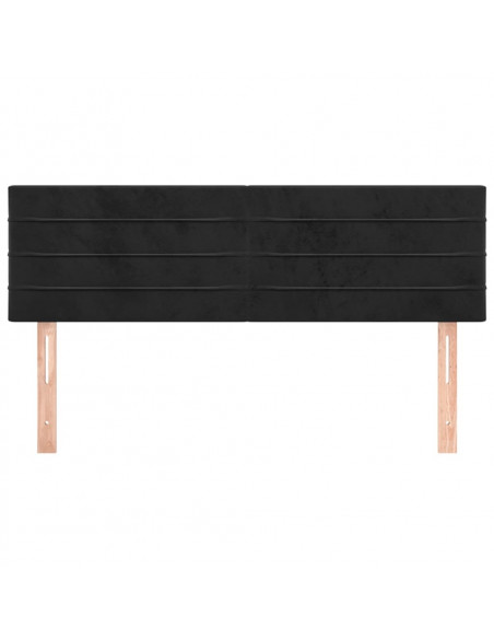 Testiere 2 pz Nere 72x5x78/88 cm in Velluto