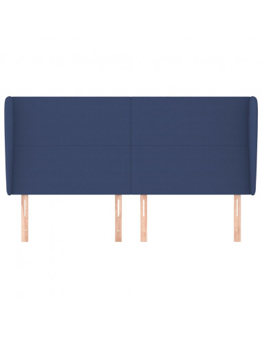 Testiera ad Orecchio Blu 203x23x118/128 cm in Tessuto