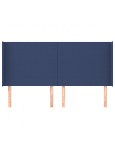 Testiera ad Orecchio Blu 203x16x118/128 cm in Tessuto