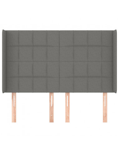 Testiera ad Orecchio GrigioScuro 147x16x118/128cm inTessuto