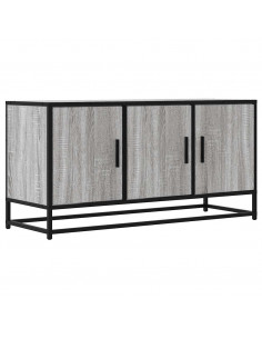 Mobile TV Grigio Sonoma 100x35x50 cm Legno Multistrato Metallo 2