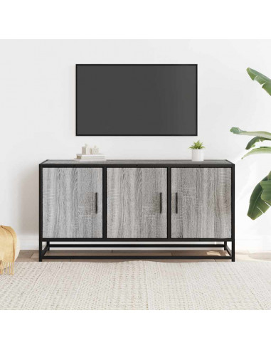 Mobile TV Grigio Sonoma 100x35x50 cm Legno Multistrato Metallo