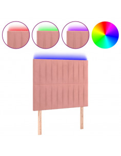 Testiera a LED Rosa 80x5x118/128 cm in Velluto 2