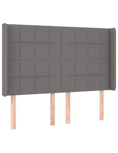 Testiera a LED GrigioScuro 147x16x118/128cm inTessuto