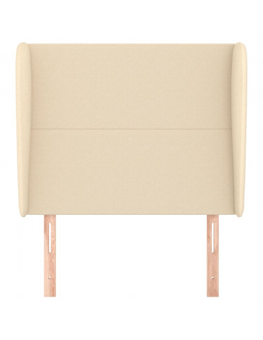 Testiera ad Orecchio Crema 103x23x118/128 cm in Tessuto