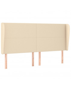 Testiera ad Orecchio Crema 203x23x118/128 cm in Tessuto 2