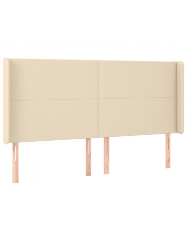 Testiera ad Orecchio Crema 203x23x118/128 cm in Tessuto