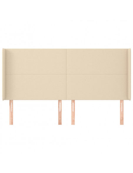 Testiera ad Orecchio Crema 203x23x118/128 cm in Tessuto