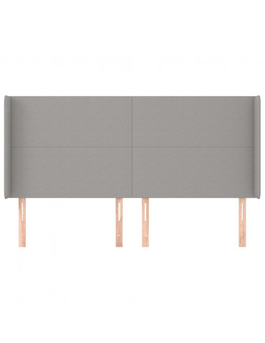 Testiera ad Orecchio Grigio Chiaro 203x16x118/128 cm in Tessuto