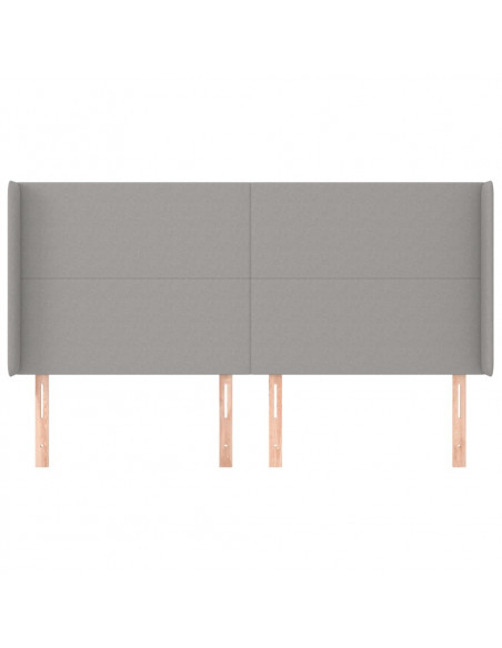 Testiera ad Orecchio Grigio Chiaro 203x16x118/128 cm in Tessuto