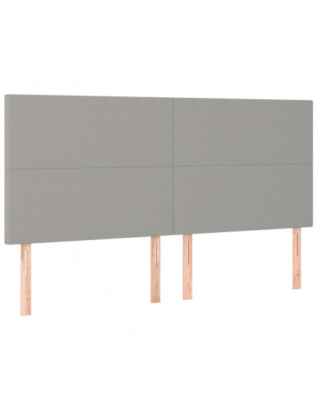 Testiere 4 pz Grigio Chiaro 100x5x78/88 cm in Tessuto