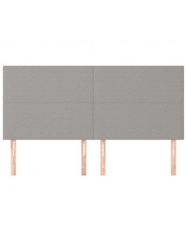 Testiere 4 pz Grigio Chiaro 100x5x78/88 cm in Tessuto