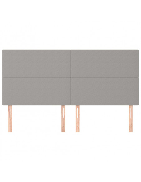 Testiere 4 pz Grigio Chiaro 100x5x78/88 cm in Tessuto