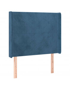 Testiera ad Orecchio Blu Scuro 103x16x118/128 cm in Velluto 2