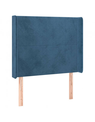 Testiera ad Orecchio Blu Scuro 103x16x118/128 cm in Velluto