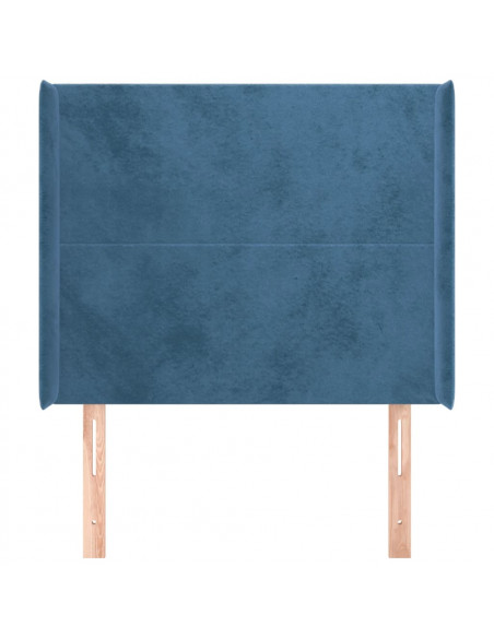 Testiera ad Orecchio Blu Scuro 103x16x118/128 cm in Velluto
