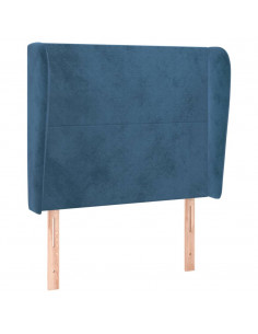 Testiera ad Orecchio Blu Scuro 103x23x118/128 cm in Velluto 2