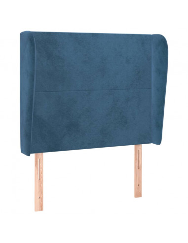 Testiera ad Orecchio Blu Scuro 103x23x118/128 cm in Velluto