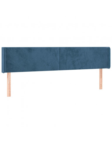 Testiera ad Orecchio Blu Scuro 203x16x78/88 cm in Velluto