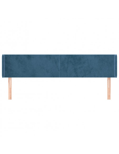 Testiera ad Orecchio Blu Scuro 203x16x78/88 cm in Velluto