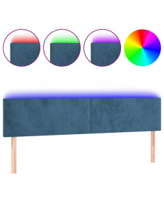 Testiera a LED Blu Scuro 200x5x78/88 cm in Velluto 2