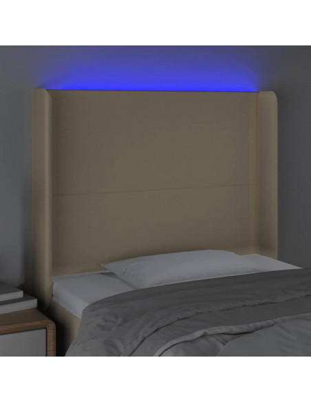 Testiera a LED Crema 103x16x118/128 cm in Tessuto
