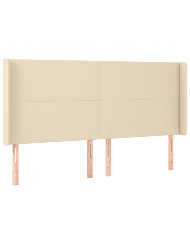 Testiera a LED Crema 203x23x118/128 cm in Tessuto