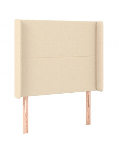 Testiera ad Orecchio Crema 93x16x118/128 cm in Tessuto