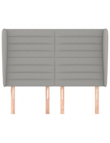 Testiera ad Orecchio Grigio Chiaro 147x23x118/128 cm in Tessuto