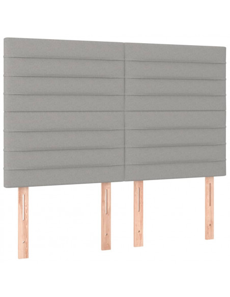 Testiere 4 pz Grigio Chiaro 72x5x78/88 cm in Tessuto