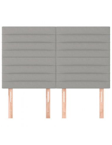 Testiere 4 pz Grigio Chiaro 72x5x78/88 cm in Tessuto
