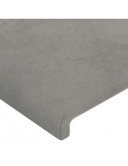 Testiera ad Orecchio Grigio Chiaro 183x16x78/88 cm in Velluto